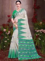 Cotton Green Casual Wear Printed Saree